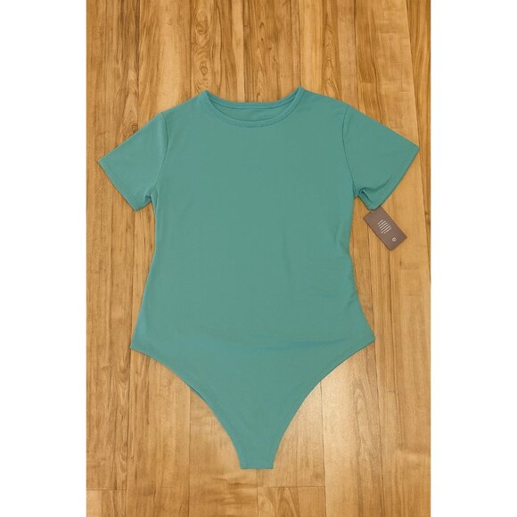 Auden size XS Luxe Stretch Fully Lined Short Sleeve Bodysuit New - Picture 2 of 5